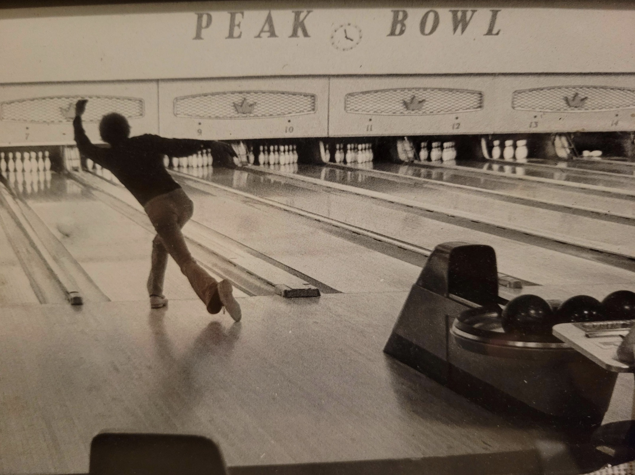 My dad bowling in a tournament. Early 1970's 